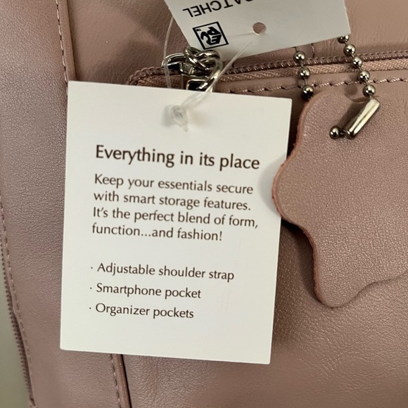 Giani Bernini Rose Nappa Satchel New With Tags Pockets Hand And Shoulder Straps - Picture 14 of 15